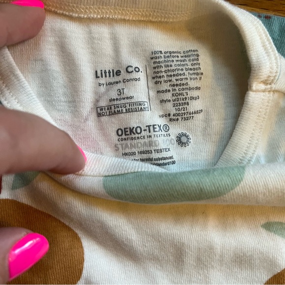 Little Co by Lauren Conrad pear print two piece pajama set size 3T - Picture 2 of 2